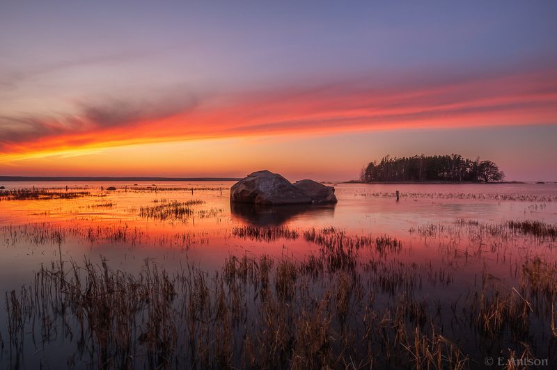 пейзаж, природа, эстония, море На закате фото превью