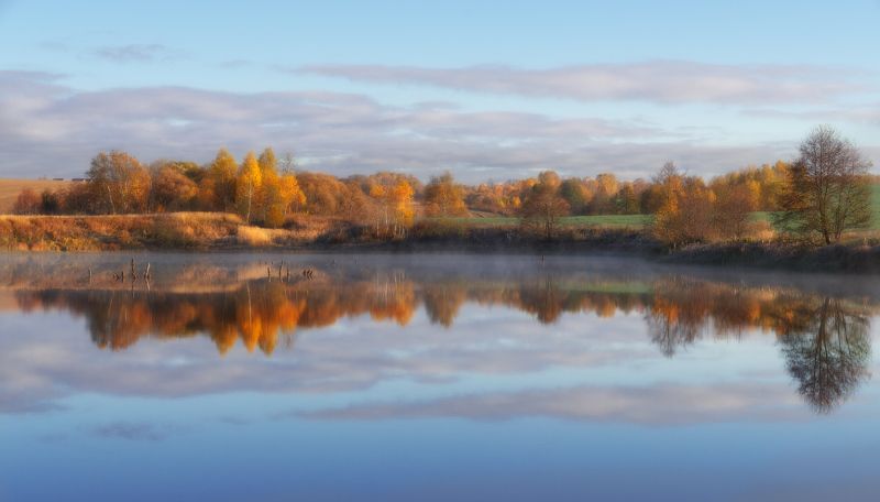 осень, деревья, облака, золотаяосень, цветосени, озеро, листья, Дни осениphoto preview