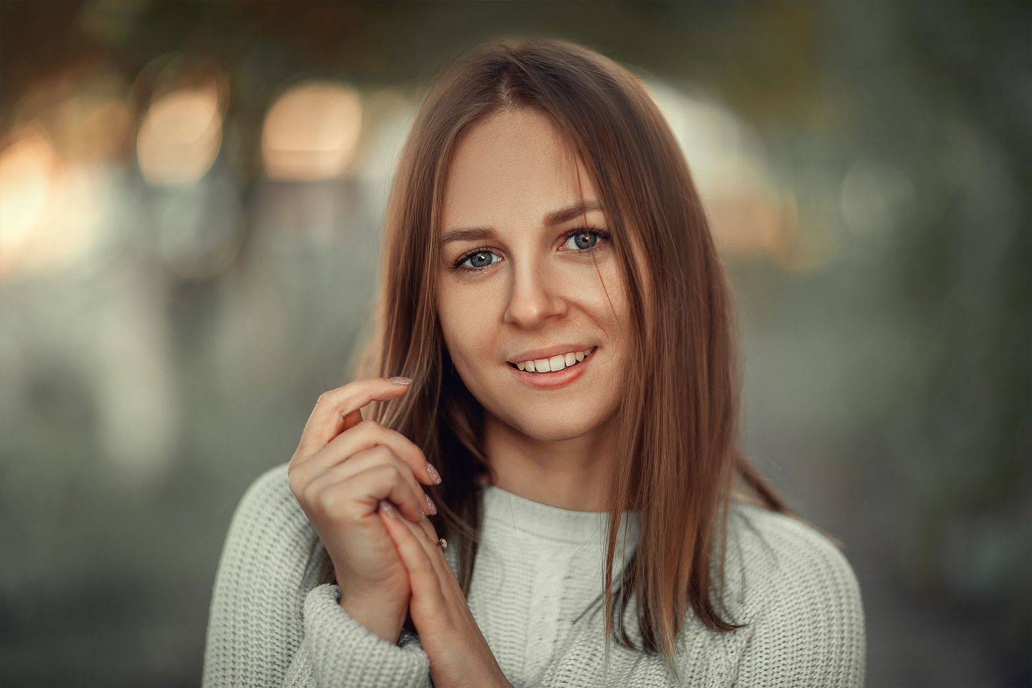 portrait, green, ginger, blue eyes, Алина Аристова