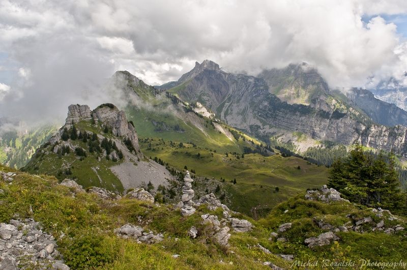 mountains, ,landscape, ,hills, ,valley, ,summer, ,sky, ,clouds, ,swiss, ,holidays Walk in the cloudsphoto preview