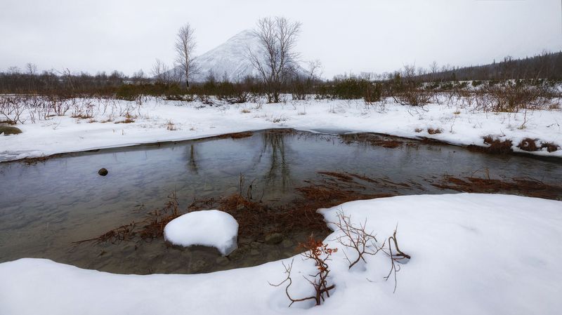 пейзаж, Хибины, горы, отражения В Хибинах уже зимаphoto preview