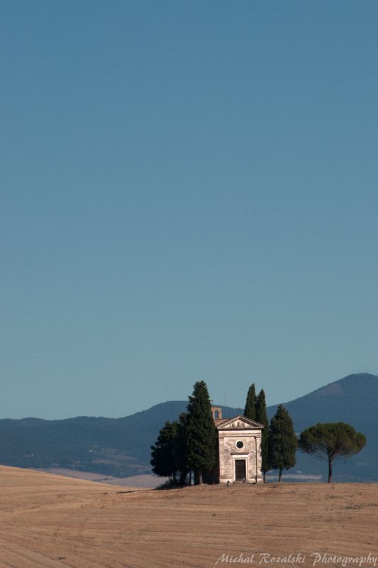 italy, ,chapel, ,fields, ,hills, ,sky, ,blue, ,summer, ,season, ,harvest, ,tuscany, , Cappella della Madonna di Vitaletaphoto preview