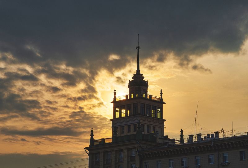 закат, небеса, огонь, город, архитектура, city, cityscape, sunset, sky, architecture Небесный огоньphoto preview
