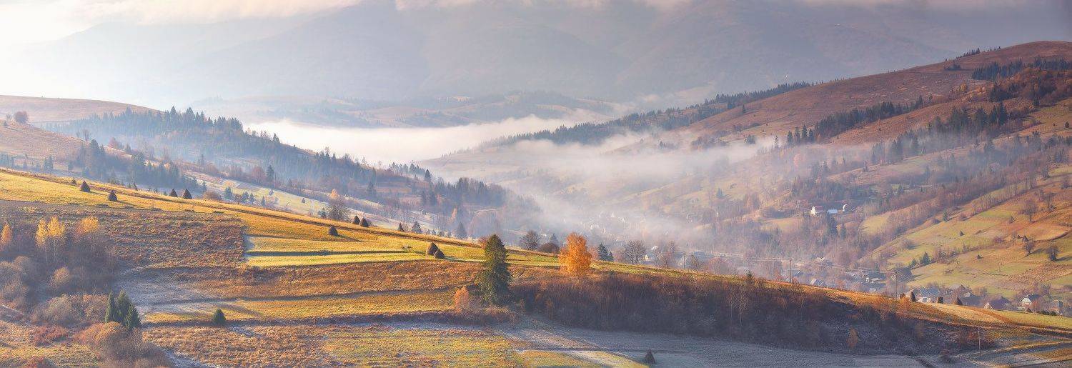 горы, карпаты, ноябрь, осень, панорама, рассвет, туман, украина, утро, Вейзе Максим