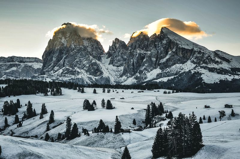 рассвет, пейзаж, природа, горы, италия, доломиты, dolomites Подсвеченные рассветомphoto preview