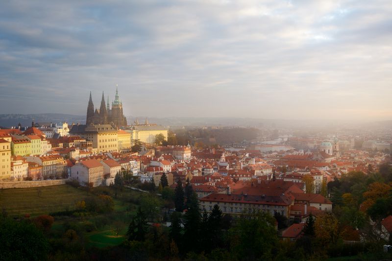 прага, рассвет, европа, город, храм, prague, чехия, morning, europe, temple, czech republic, cityscape, city, пражский град, prague castle Осенняя Прагаphoto preview