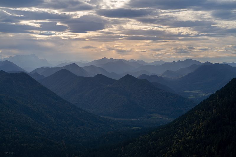 предальпы, альпы, вечерний свет, облака, вечер в альпах, Предальпийские волныphoto preview