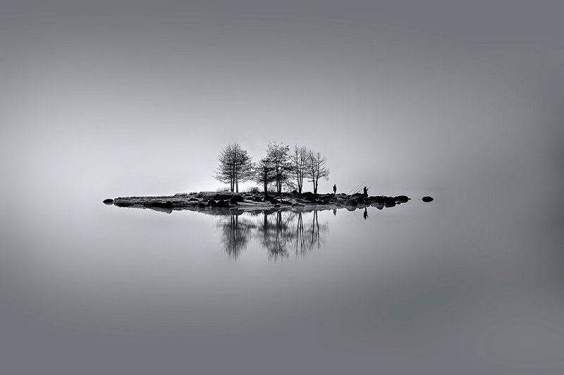 Bulgaria, Fishing, Landscape, Morning mist, Rhodope, Shiroka poliana The Floating Islandphoto preview