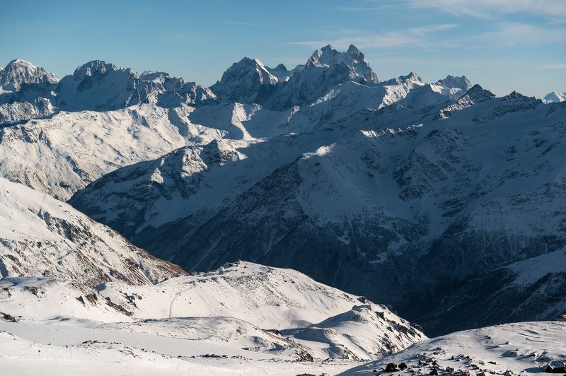 elbrus landscape mountains range nature caucasus plateau winter snow Caucasus mountains range.photo preview