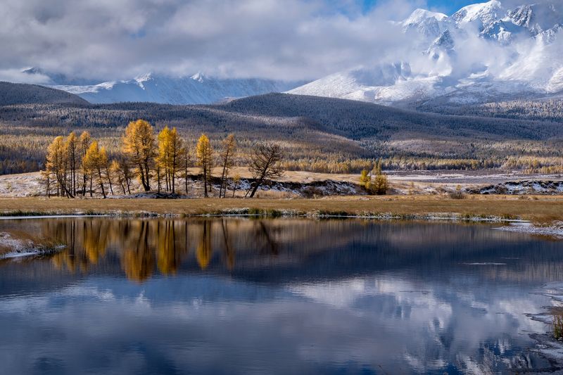 республика алтай, золотой алтай нд, алтай, джангысколь, отражение, осень, что такое осень?, reflection, autumn, mirror, северо-чуйский хребет, курайская степь, курай, фототур на алтай, нд Утро на озере Джангыскольphoto preview
