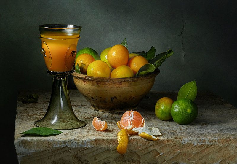 мандарины, сок, бокал Мандариновый сокphoto preview