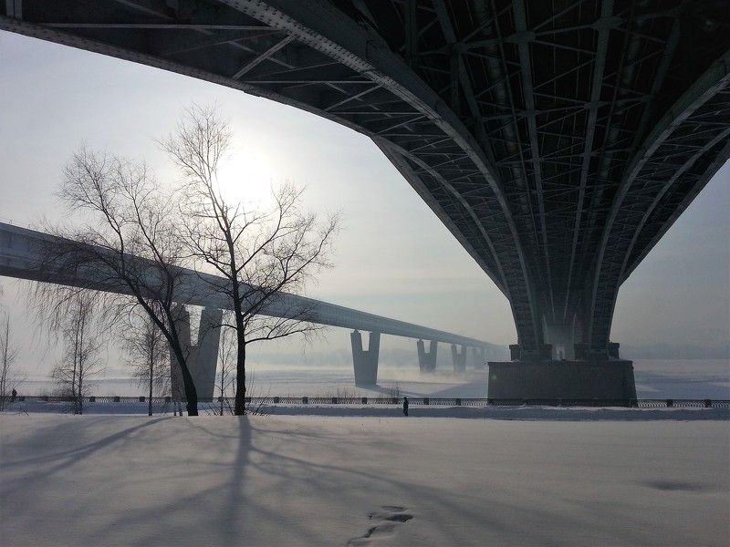 город,новосибирск,мост,река,солнце,зима,мороз Солнце на ветвяхphoto preview