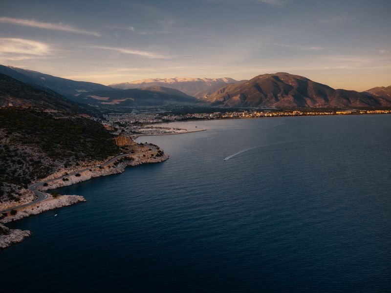 море, горы, природа, лето, закат, дрон, квадрокоптер Мореphoto preview