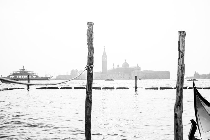 Gondola`s pier and Church of San Giorgio Maggiore, Venicephoto preview