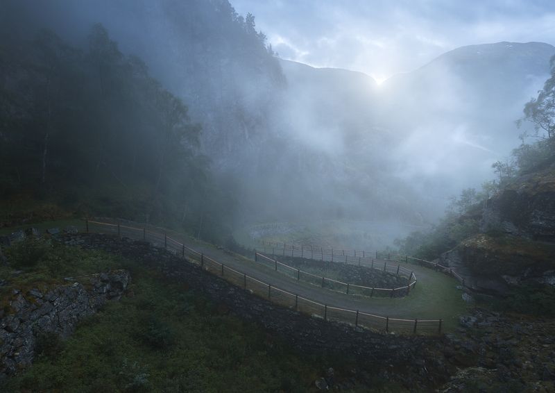 road, norway, mood, Old king roadphoto preview