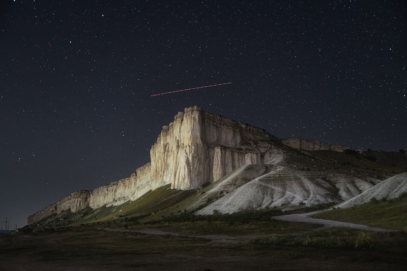 белая, скала, ак-кая, крым, ночь, звезды Белая скала Ак-Кая и звёздыphoto preview