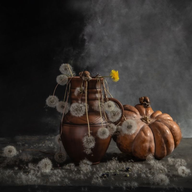 #натюрморт #still_life Натюрморт с одуванчиками и улиткамиphoto preview