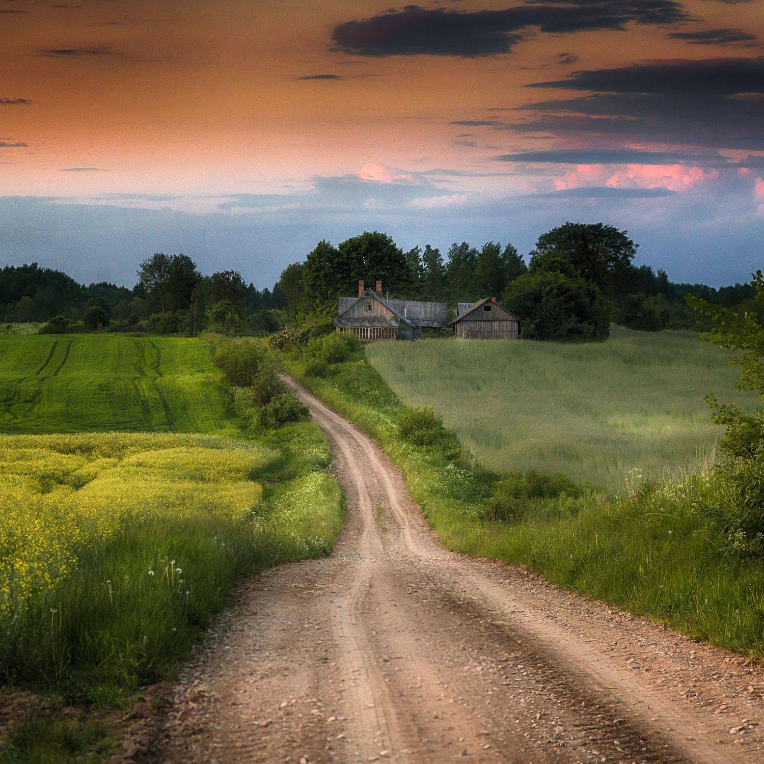 Summer days. Автор: Olegs Bucis landscape,clouds,summer,beautiful,nature,farm,house, Olegs Bucis