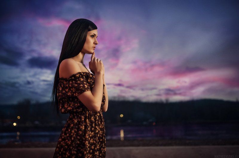 Вечер, Небо, Ночь, Река ***photo preview