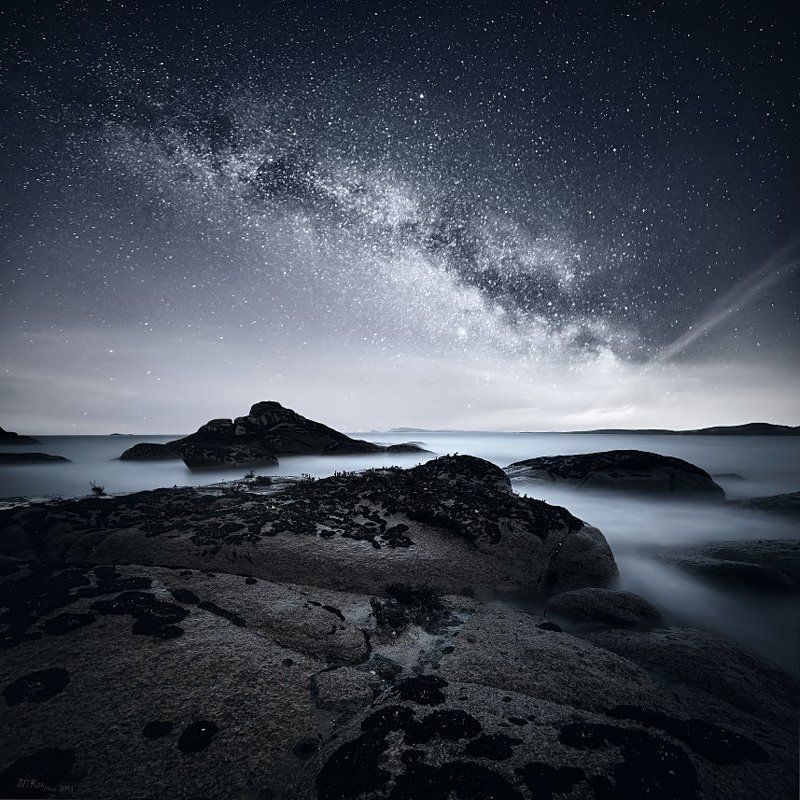 Atlantic Ocean, Co. Donegal, Ireland, Milky way, Night sky, Ocean, Rocks, Stars Co. Donegalphoto preview