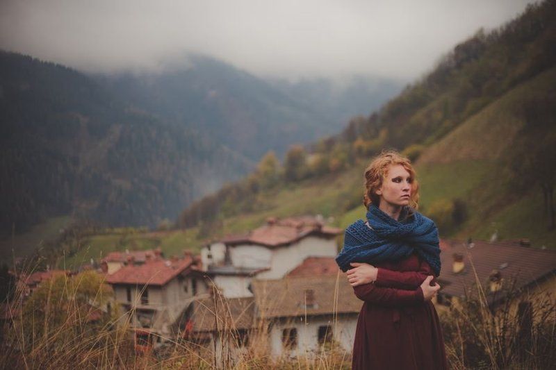 Girl, Mountains, Wind, Горы, Девушка, Природа, Туман Maryphoto preview