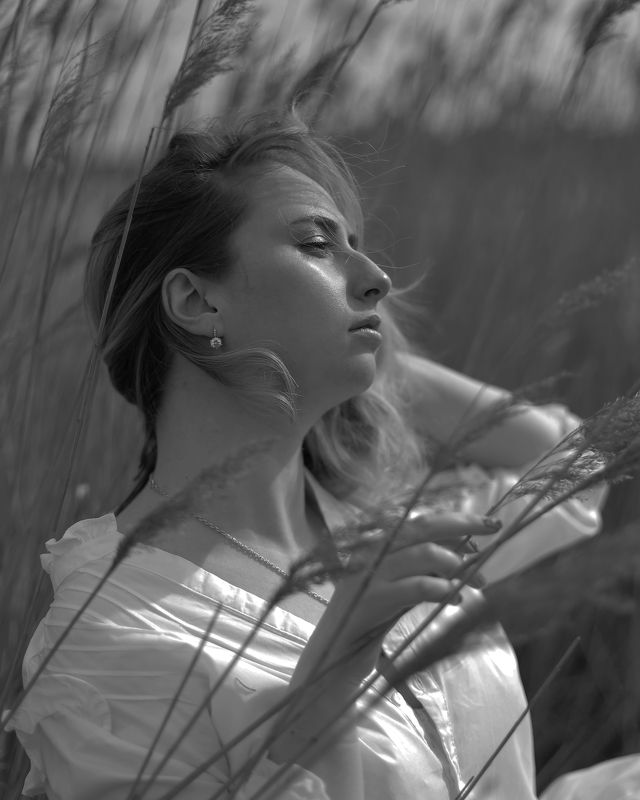 чб, портрет, девушка  ***photo preview