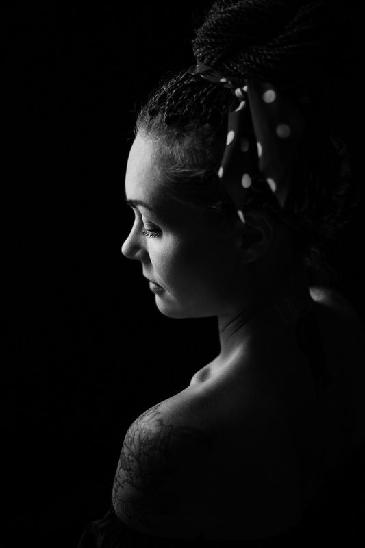 девушка, , взгляд, черно-белое, волосы, портрет ***photo preview