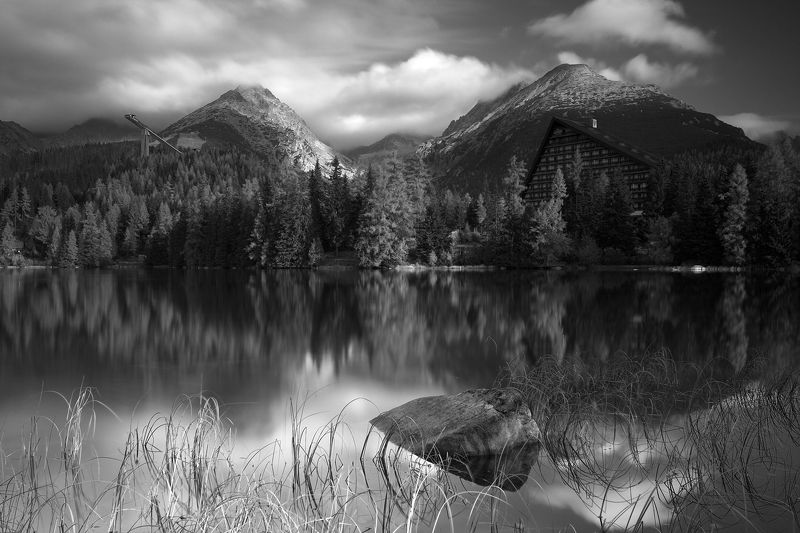 slovakia, autumn, morning, lake, water, mountain, mirror, cloud, Štrbské Plesophoto preview
