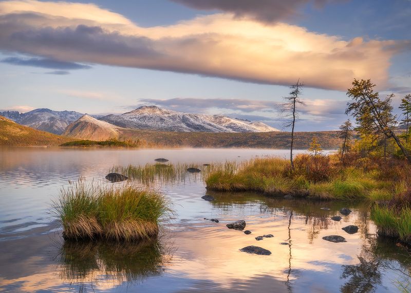 Утро на озере фото превью