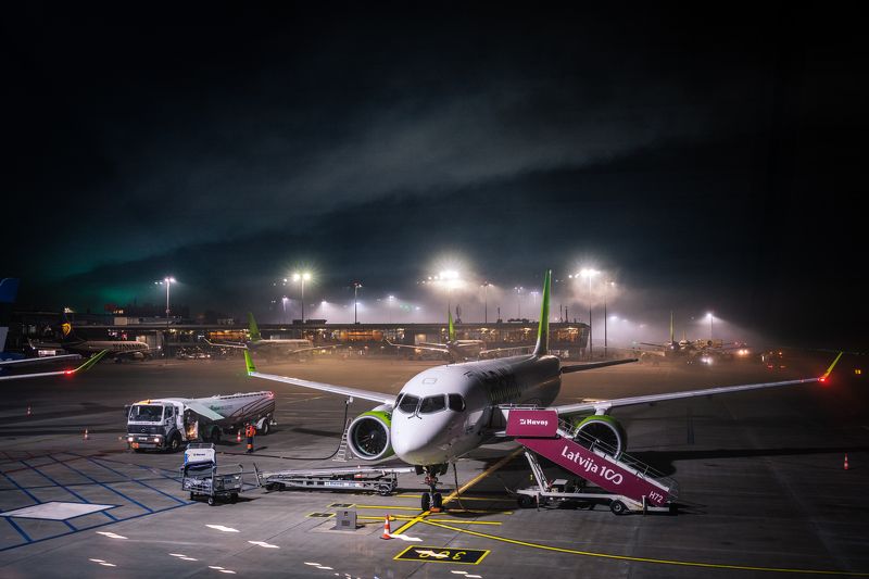 Рига, туман, утро, аэропортphoto preview