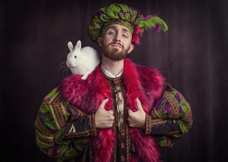 мужской, портрет, сказочный, образ, король, султан, fine, art Султан и кроликphoto preview