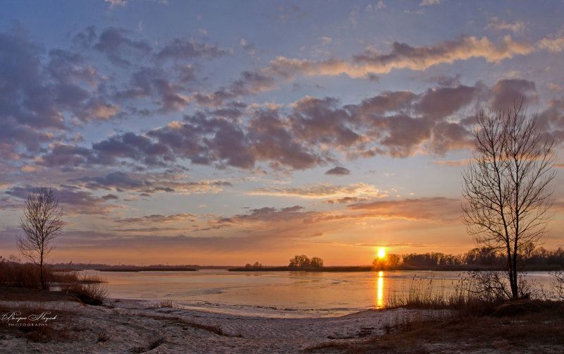 зима, декабрь, утро, рассвет, восход, небо, облака Краски утраphoto preview