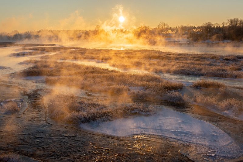 пейзаж Рассвет над рекойphoto preview