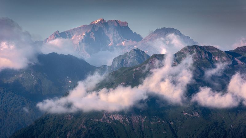 италия, доломиты, горы, облака, восход, природа, landscape, italy, dolomites, golden hour, golden light, sunrise Alps фото превью