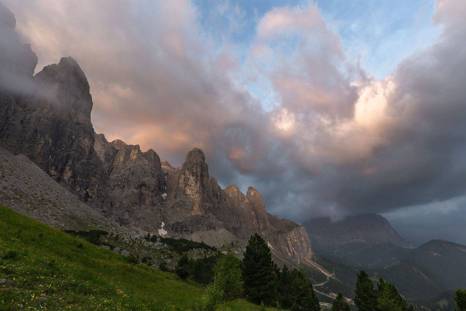италия, доломиты, горы, облака, восход, природа, landscape, italy, dolomites, golden hour, golden light, sunrise, Геннадий Финенко
