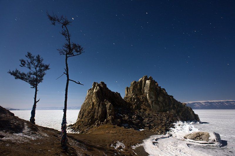 Байкал, Бурхан, Звезды, Зима, Март, Ночь, Ольхон шаманка Байкальские стражи...photo preview