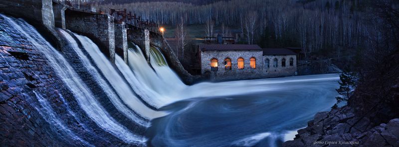 пороги, фотограф сергей коляскин, водоворот, панорама, гэс, гидроэлектростанция Водоворот   (панорама из 6 кадров)photo preview