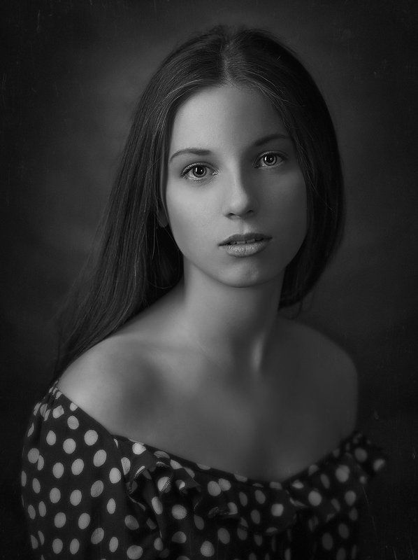 Девушка, Портрет, Черно-белое ***photo preview