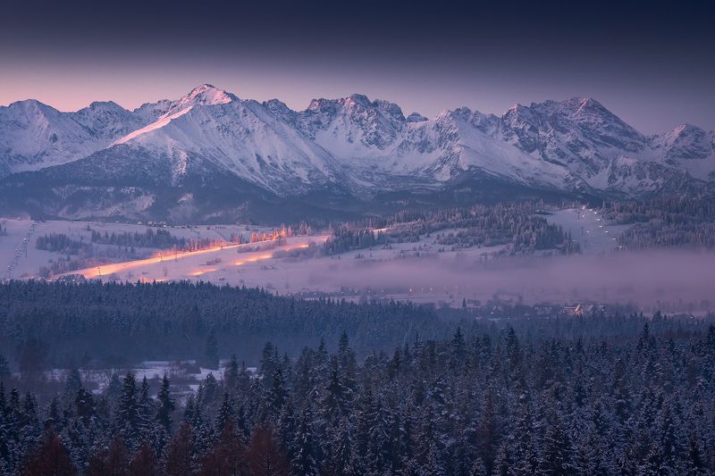 mountains, winter, poland, Blue Hourphoto preview