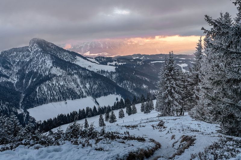 просвет, закат, горы, снег, облака, бавария, Просветphoto preview