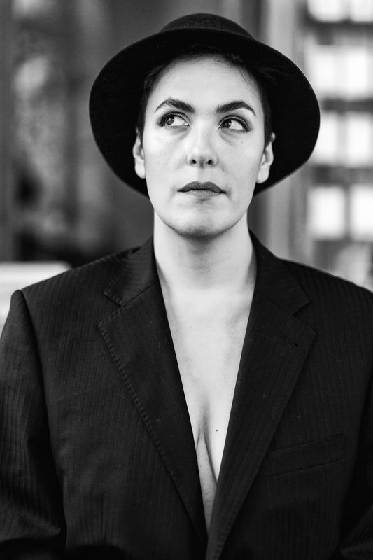 портрет, женский портрет, монохром, чб, шляпа, черно-белое, portrait, portrature, woman portrait, monoichrome, people, hat, bnw, black and white ***photo preview