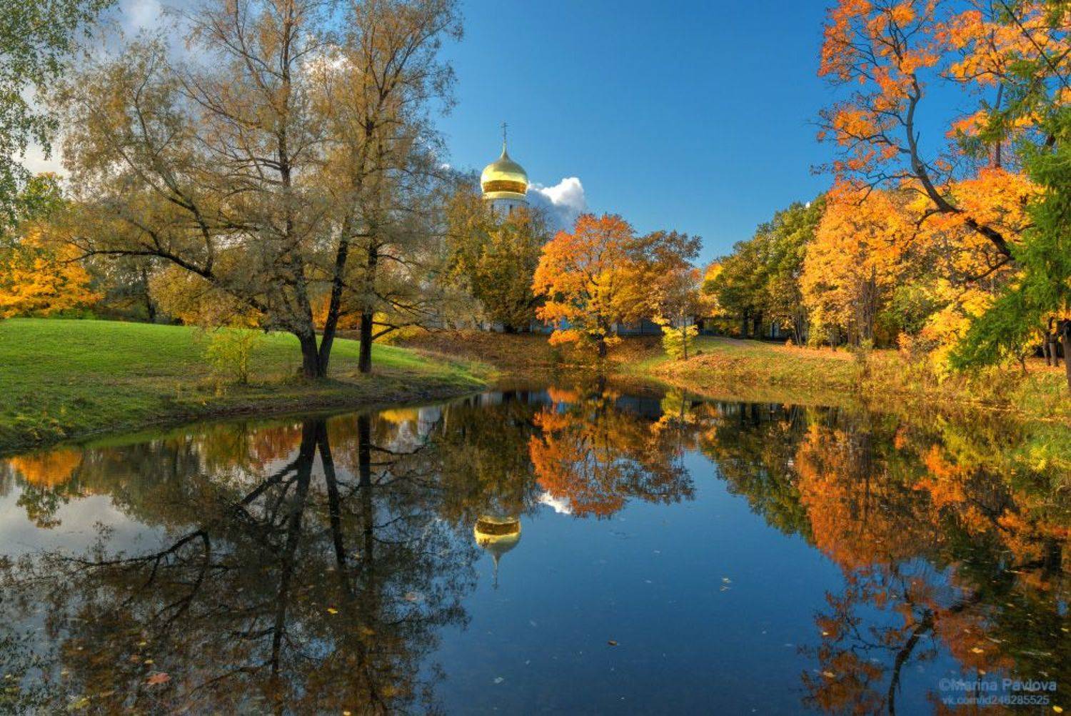 Волшебство золотой осени - сказочная реальность.... Автор: Павлова Марина город, городской пейзаж, архитектура, город пушкин, царское село, собор феодоровской иконы божией матери, храм, церковь, золотая осень, пригороды санкт - петербурга, nikon, Павлова Марина
