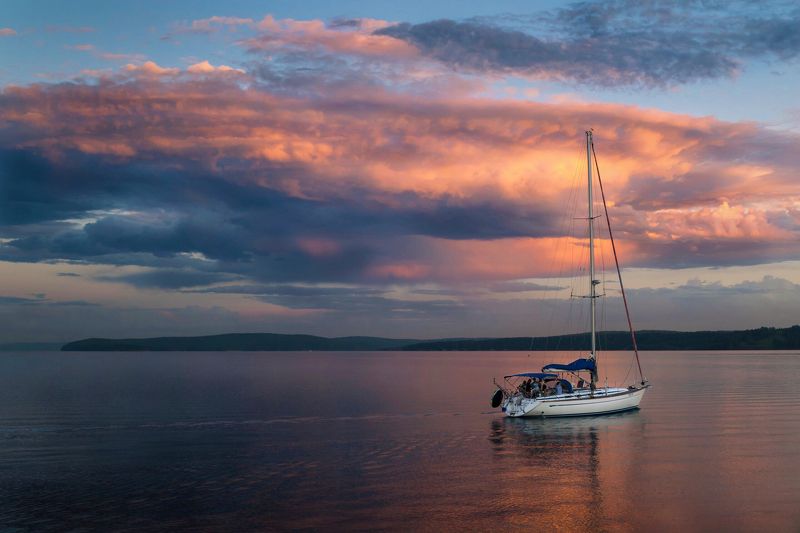 облака, отражение Закатphoto preview