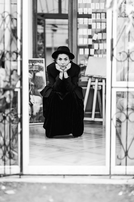 портрет, женский портрет, монохром, чб, шляпа, черно-белое, portrait, portrature, woman portrait, monoichrome, people, hat, bnw, black and white ***photo preview