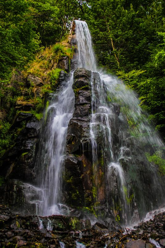 waterfall, water, nature, cascade, falls, river, forest, landscape, stream, fall, rock, green, rocks, natural, park, stone, waterfalls, creek, travel, flowing, scenic, wet, moss waterfall in the forestphoto preview