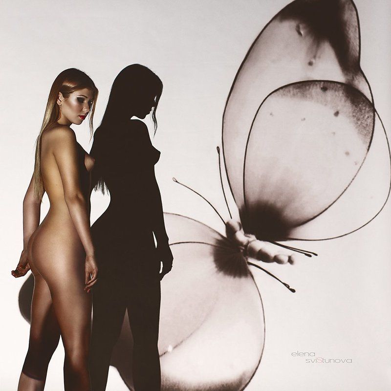 Бабочка, Девушка, Красота, Ню, Проектор, Тело, Тень Вероникаphoto preview