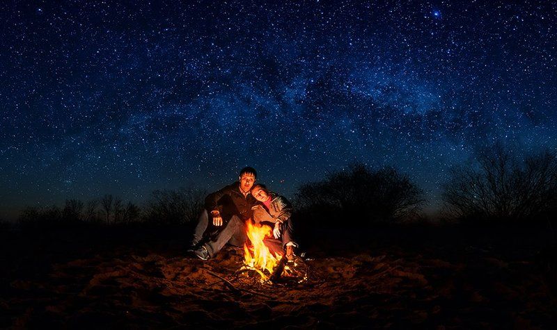 арка, звезды, костер, млечный путь, ночь, портрет, романтика ***photo preview