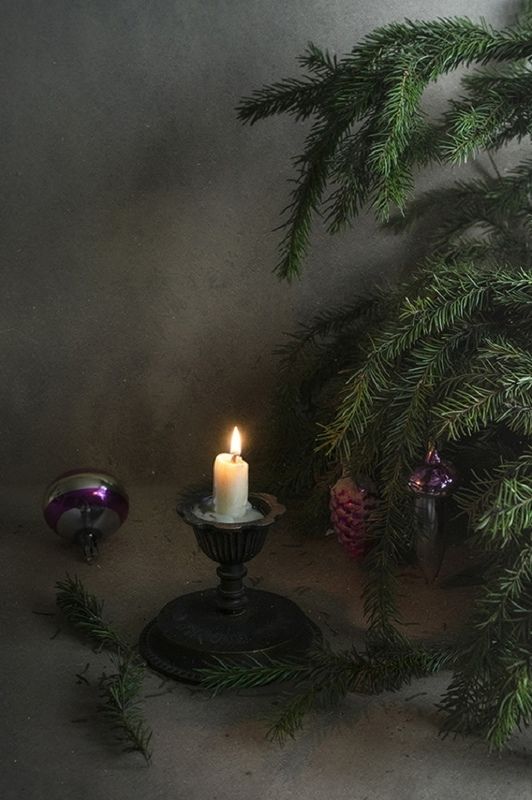 свеча ёлка игрушки новый год Со свечойphoto preview