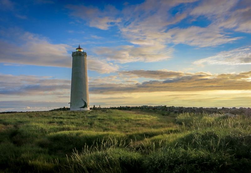 маяк, рейкьявик, маяк grotta, вечер, исландия, маяк гротта, нд Рейкьявик. Маяк Grottaphoto preview