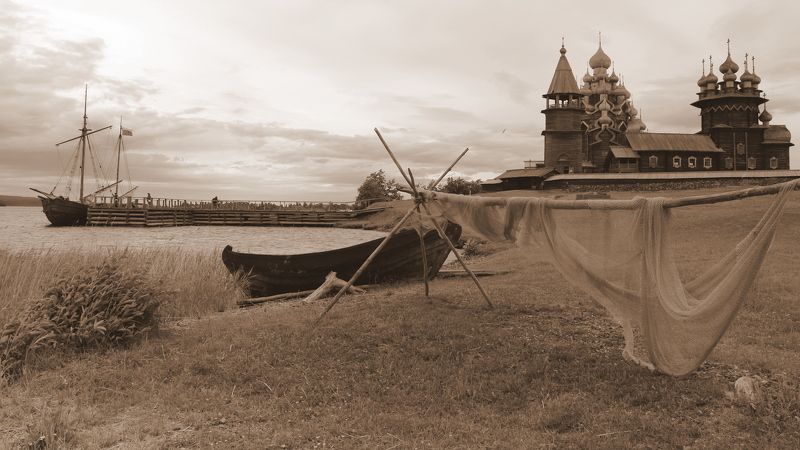 карелия,кижи,история,сепия Историко-архитектурный комплекс Кижиphoto preview